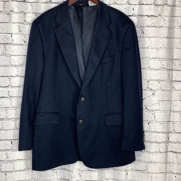 Jos.A.Bank Wool & Cashmere Blend Single Breasted Classic Navy Blazer Sports Coat - Picture 4 of 15